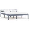vidaXL Estructura de cama sin colch&oacute;n madera de pino gris 140x200 cm