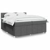 vidaXL Cama box spring con colch&oacute;n tela gris oscuro 200x200 cm