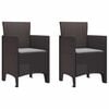 vidaXL Silla de Jard&iacute;n 2 pcs Marr&oacute;n Polipropileno