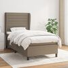 vidaXL Cama box spring con colch&oacute;n tela gris taupe 100x200 cm