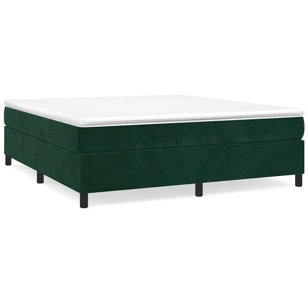 vidaXL Estructura Estructura de cama con somier terciopelo verde oscuro 160x200 cm