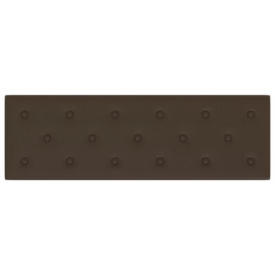 vidaXL Paneles de pared 12 uds cuero sintético marrón 90x30 cm 3,24 m²