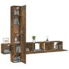 vidaXL Set de muebles de TV 5 pzas madera contrachapada roble ahumado