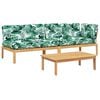 vidaXL Set de sof&aacute;s de palets de jard&iacute;n y cojines 3 pzas madera acacia