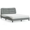 vidaXL Cama con colch&oacute;n Hvar tela gris claro 120x200 cm