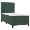 vidaXL Cama box spring colch&oacute;n y LED terciopelo verde oscuro 100x200cm