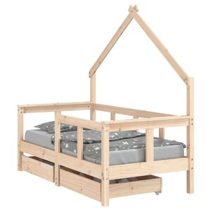 vidaXL Estructura de cama para ni&ntilde;os con cajones madera pino 70x140 cm