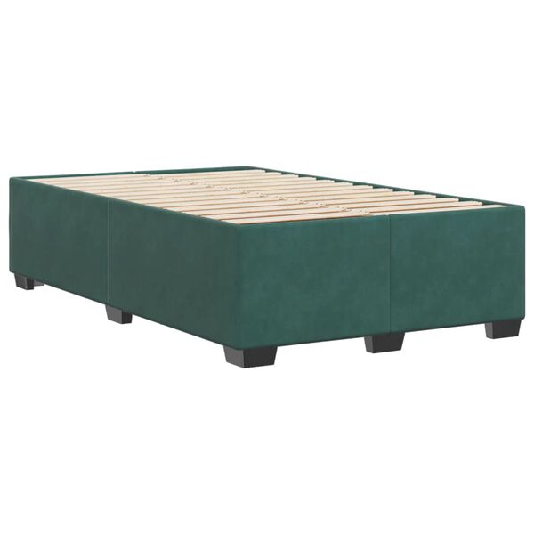 vidaXL Estructura cama sin colch&oacute;n terciopelo verde oscuro 120x190cm