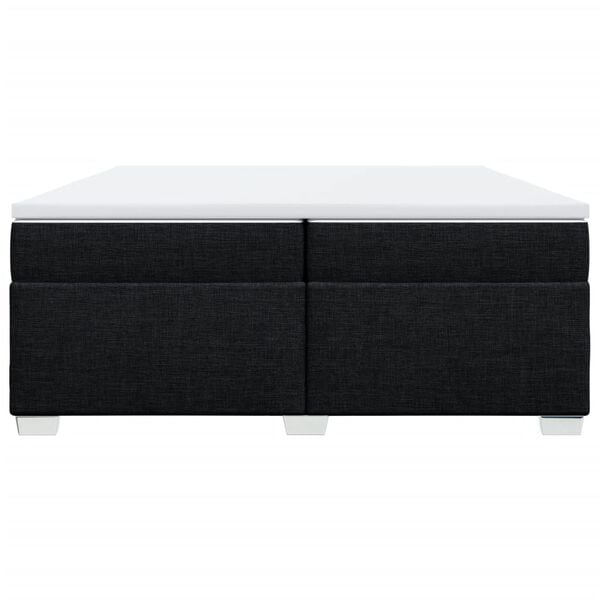 vidaXL Cama box spring con colch&oacute;n tela negro 200x200 cm