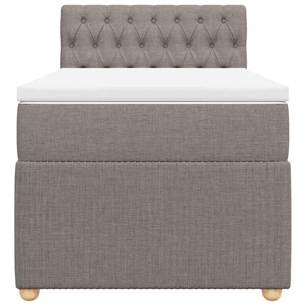 vidaXL Cama box spring con colch&oacute;n tela gris taupe 80x200 cm