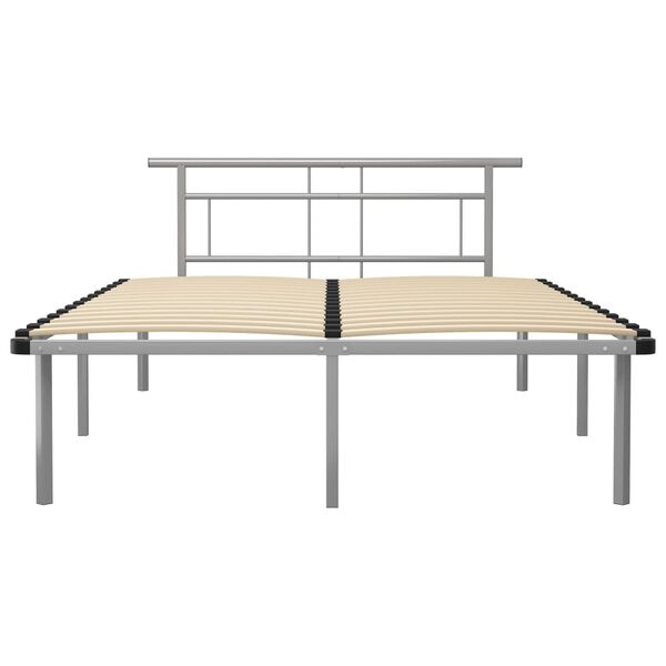 vidaXL Estructura de cama sin colch&oacute;n metal gris 140x200 cm