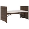 vidaXL Set muebles de jard&iacute;n 5 piezas y cojines rat&aacute;n sint&eacute;tico marr&oacute;n