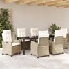 vidaXL Conjunto de Comedor de Jard&iacute;n 7 pcs Beige rat&aacute;n sint&eacute;tico