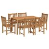 vidaXL Conjunto de comedor de jard&iacute;n de 7 piezas, 140 x 80 cm, madera maciza de teca