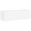 vidaXL Muebles de TV de pared con luces LED 6 piezas blanco