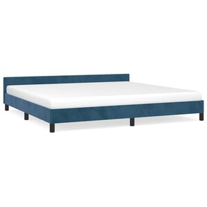vidaXL Estructura cama sin colch&oacute;n terciopelo azul oscuro 200x200 cm