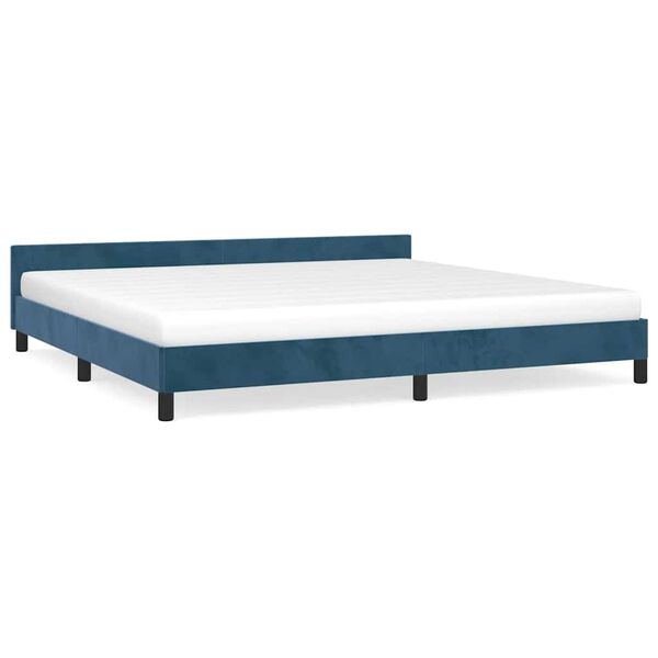 vidaXL Estructura cama sin colch&oacute;n terciopelo azul oscuro 200x200 cm