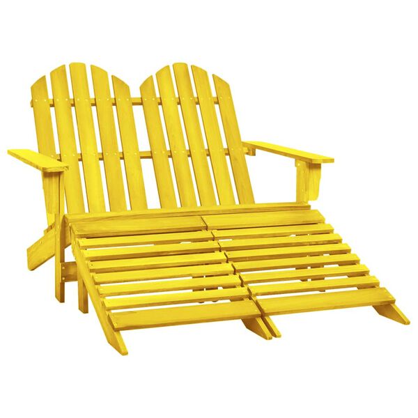vidaXL Silla Adirondack de jard&iacute;n 2 plazas madera de abeto amarillo