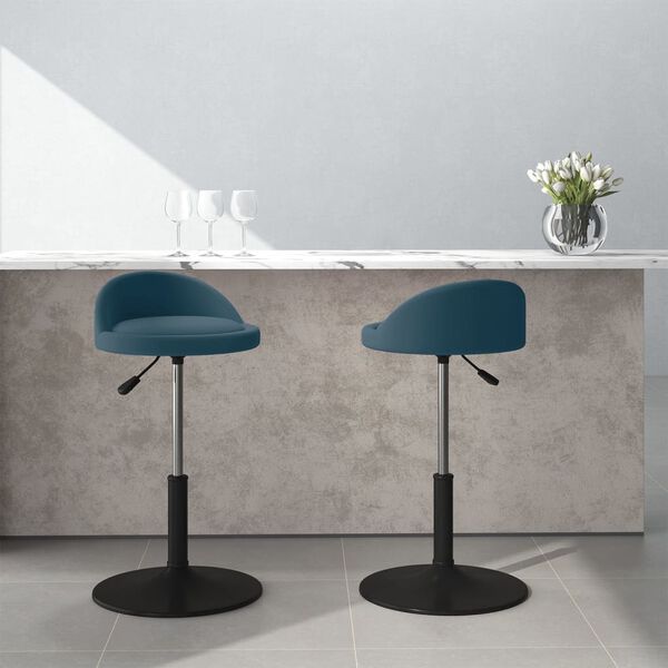 vidaXL Sillas de comedor giratorias 2 uds terciopelo azul