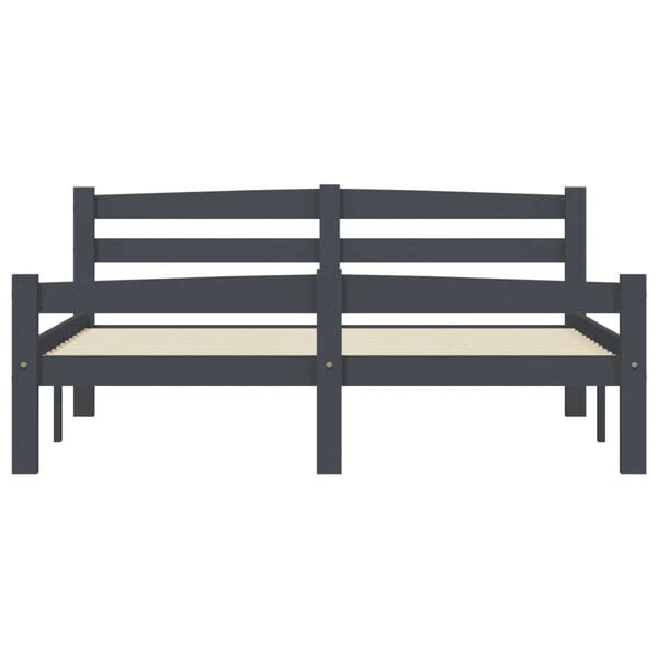 vidaXL Estructura cama sin colchón madera pino gris oscuro 140x200 cm