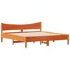 vidaXL Cama sin colch&oacute;n madera maciza de pino marr&oacute;n cera 200x200 cm
