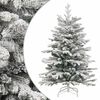vidaXL &Aacute;rbol de Navidad artificial con bisagras y nieve flocada 150 cm
