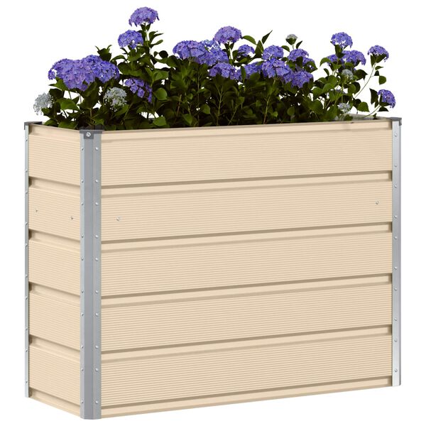 vidaXL Jardinera Marfil 100 x 40 x 75 cm Acero
