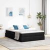 vidaXL Cama con almacenamiento y colchón Negro 140 x 190 cm Poliéster