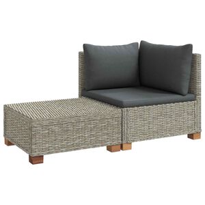 vidaXL 2 uds. Conjunto de Lounge de Rat&aacute;n con Cojines GENDT Gris Kubu