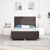 vidaXL Estructura de cama con cabecera Marr&oacute;n oscuro 140 x 200 cm tela