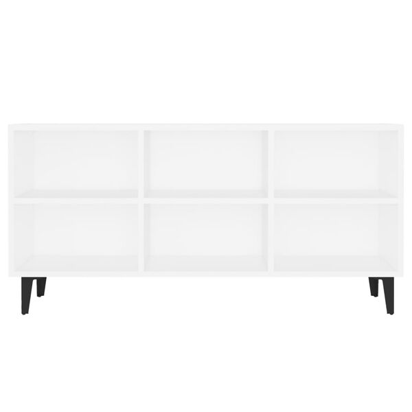 vidaXL Mueble de TV con patas de metal blanco 103,5x30x50 cm