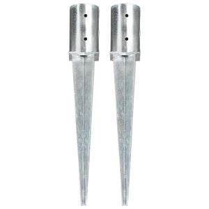 vidaXL Picas de tierra 2 unidades acero galvanizado plateado 8x61 cm