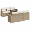 vidaXL Set sof&aacute;s de jard&iacute;n 7 piezas y cojines rat&aacute;n sint&eacute;tico beige