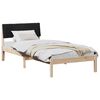 vidaXL Estructura de cama con cabecera Marrón y negro 90 x 200 cm