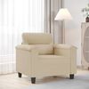 vidaXL Sill&oacute;n de tela de microfibra color crema 60 cm