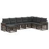 vidaXL Conjunto de sof&aacute;s de jard&iacute;n 8 uds. Gris y Gris Oscuro