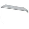 vidaXL Toldo retráctil manual gris antracita y blanco 300x250 cm