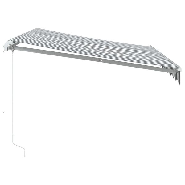 vidaXL Toldo retráctil manual gris antracita y blanco 300x250 cm