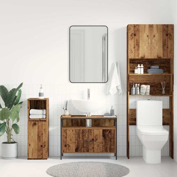 vidaXL Gabinete de Lavabo para Ba&ntilde;o Madera vieja 80 x 30 x 60 cm
