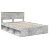 vidaXL Estructura de cama con cabecera Gris concreto 150 x 200 cm