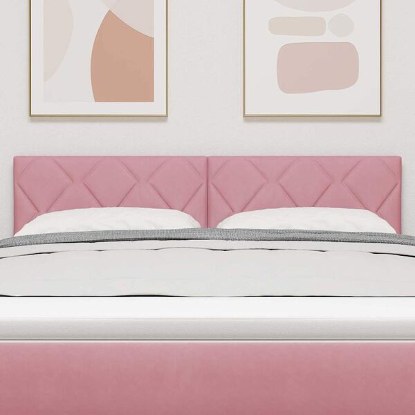 vidaXL Cabecero con cabecera Rosa 160 cm Terciopelo