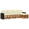 vidaXL Conjunto de sof&aacute;s de exterior 5 uds. Natural y Crema