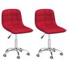 vidaXL Sillas de comedor giratorias 2 unidades tela rojo tinto