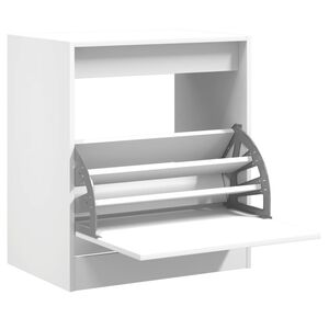 vidaXL Zapatero de madera de ingenier&iacute;a blanco 60x42x69 cm