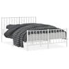 vidaXL Estructura cama sin colch&oacute;n con estribo metal blanco 140x190 cm
