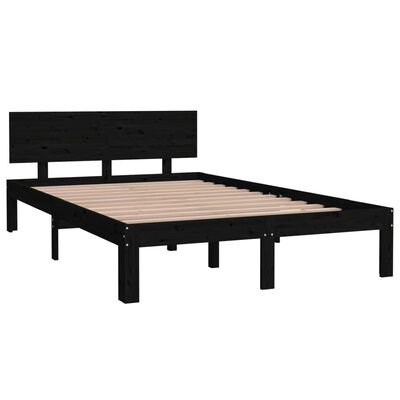 vidaXL Estructura de cama madera maciza de pino negro 120x200 cm
