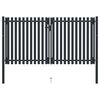 vidaXL Puerta doble de acero para valla 300 x 150 cm color antracita