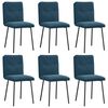vidaXL Sillas de comedor 6 unidades terciopelo azul