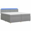 vidaXL Cama box spring con colch&oacute;n Gris Claro 200 x 200 cm Tela