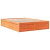 vidaXL Cama sin colchón madera maciza de pino marrón cera 140x200 cm